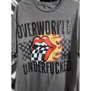 Overworked and under f*****Extra large t shirt gray